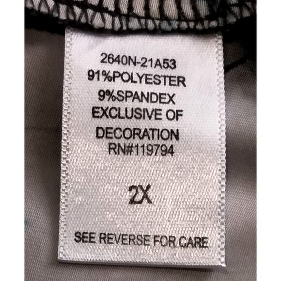 OneWorld Live And Let Live Plus Size 2X Top Tunic Lace Detail Tie-Dye Scoop Neck - Picture 8 of 9